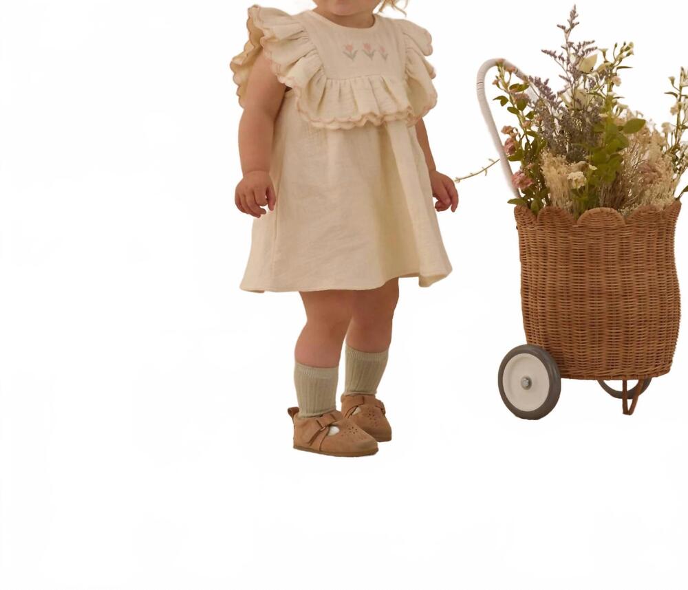 NEW QUINCY MAE baby girls lulu dress in natural